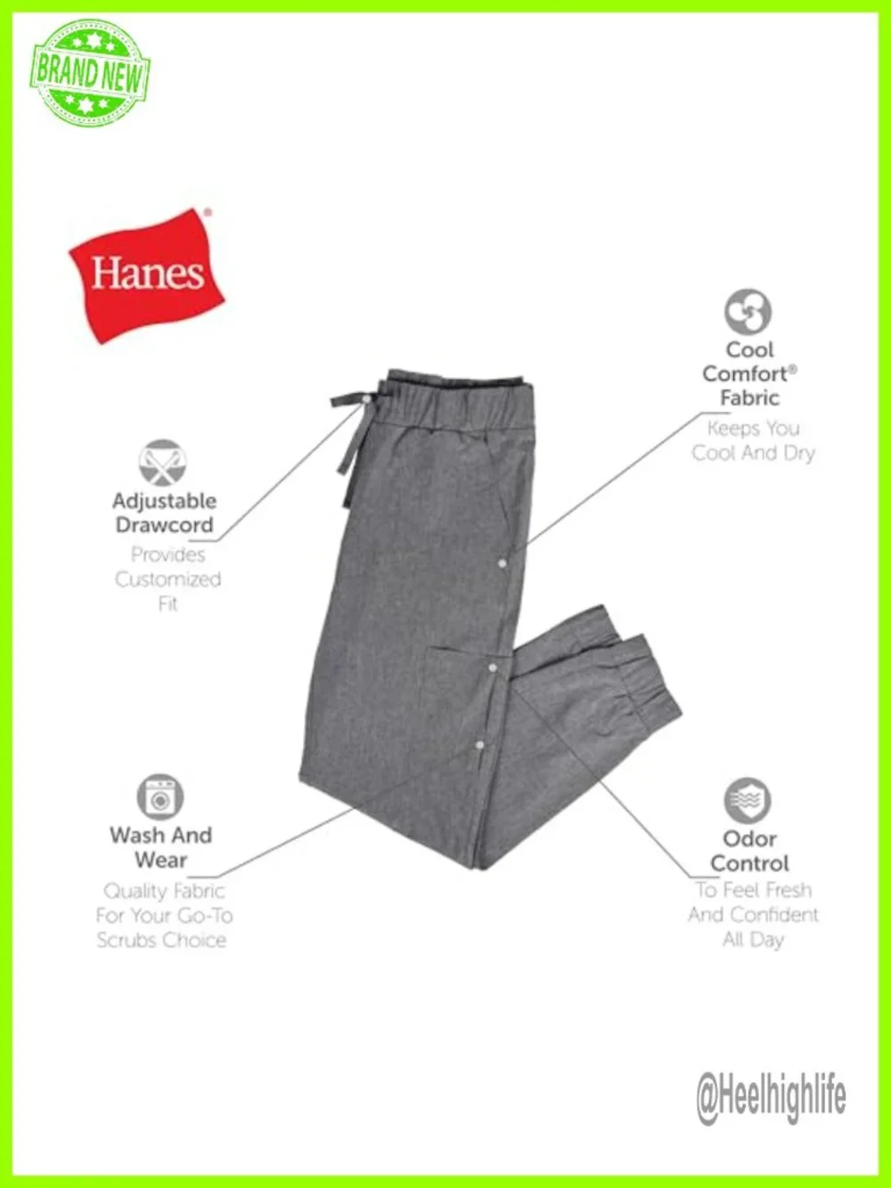 Women's Medical Scrub Cargo Joggers Moisture Wicking Adjustable Drawstring